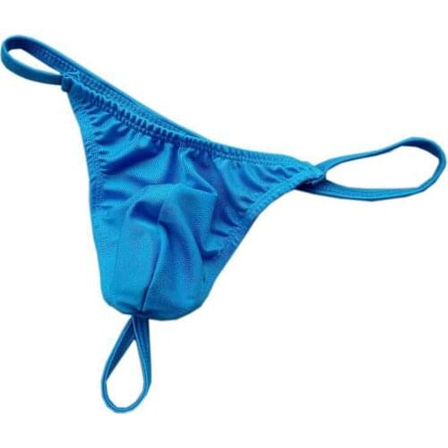 T-Back Penis Thong Brief Mens Sexy Bulge Pouch G-String Micro Mini Bikini Panties Erotic Open Back Underpants Underwear Men