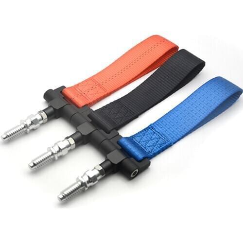 Universal Towing Hook Rope Racing Tow Strap For Japan Car Trailer Ring Blue/Red/Black