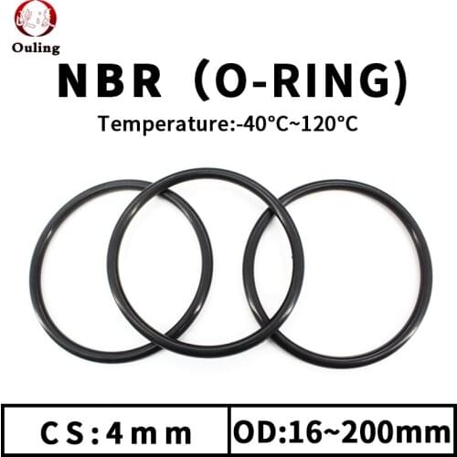 NBR O Ring Seal Gasket Thickness CS4mm OD12-200mm Wear Resistant Automobile Petrol Nitrile Rubber O-Ring Waterproof Black