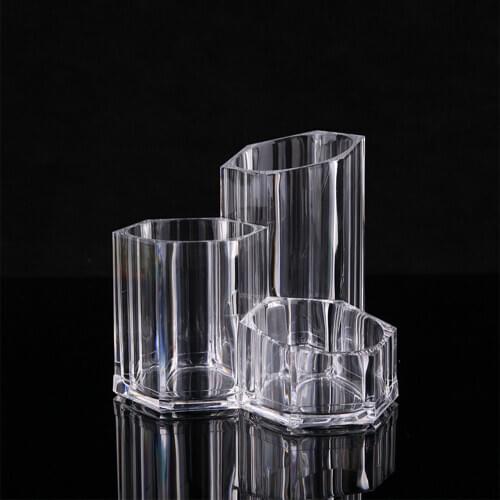 Clear Plastic 3 Slot Makeup Display Rack Lipstick Storage Jewelry Eye Brush Lip Gloss Holder Transparent Cosmetic Organizer