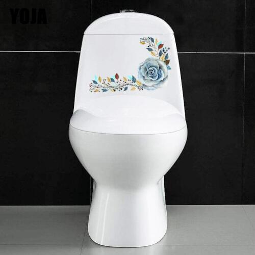 YOJA 22.8X15.3CM Creative Floral Lace Home Room Decoration Wall Stickers Classic Toilet WC Decal T1-1605