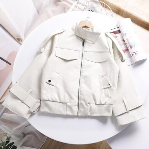 Bean green Short Faux PU Leather Coat Loose Stand collar Long sleeve Kurtka Skorzana Damska Spring Streetwear Moto Biker Jacket