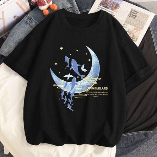 Women Cotton T-Shirt Summer Womens T-Shirts Plus Size Harajuku Cute Girl Short Sleeves T Shirt Leisure Loose T-Shirt Tops