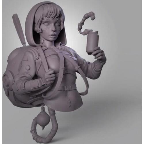 1/10 modern woman officer bust Resin figure Model kits Miniature gk Unassembly Unpainted