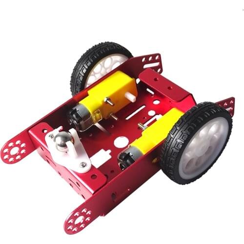 1*2WD Aluminum Car New Education Toys Robot Intelligent Car Alloy Chassis 2WD Smart Robot Car Chassis Kit DIY MBOT Car