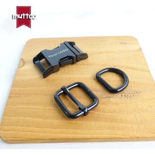 100sets/lot (metal buckle+adjust buckle+D ring/set)DIY Dog Collar 2.0cm parts engraved buckle customize LOGO name phone 4 colors