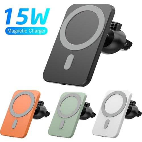 15W Magnetic Wireless Car Charger Qi Fast Charging Phone Bracket Universal Phone Magnet Charge Holder For iPhone 12 Pro Max Mini