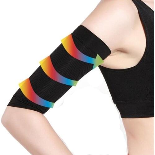2pcs Women Elastic Compression Arm Shaper Sleeves Slimming Weight Loss Elbow Massager Arm Wraps Arm Warmer