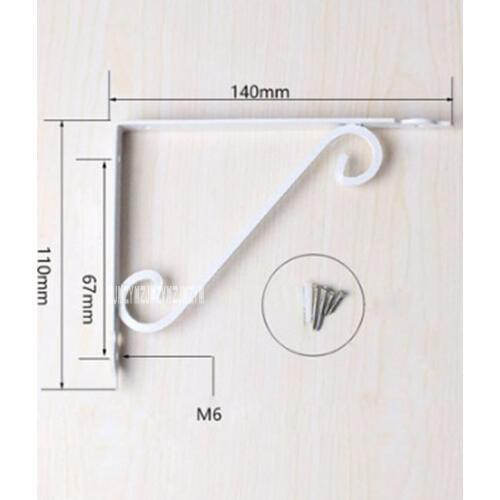 2pcs/lot Iron Triangle Bracket Wall Right Angle Bracket European-style Wood Panel Shelves Fixed Load Bearing Frame Black / White