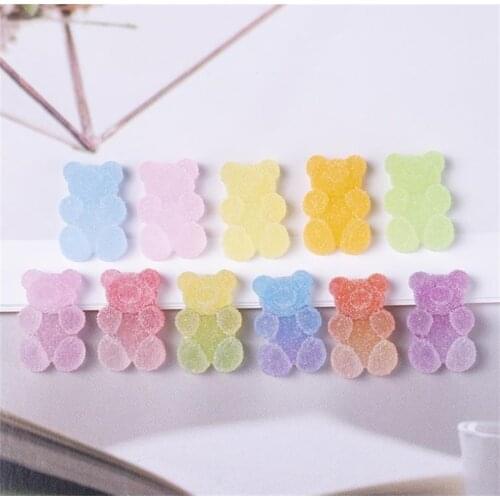 20pcs/Bag Jelly Cute Gummy Bear Nail Art Decorations Resin Accessories DIY Ornaments Manicure Jewelry Acrylic 3D Charms