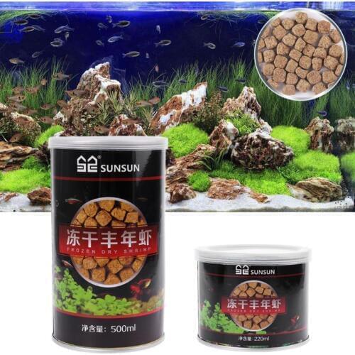 220ml/500ml Aquarium Freeze Dried Shrimp Eggs Tropical Small Marine Fish Food Nutrition Guppy Reptile Turtle Pet Feed C42