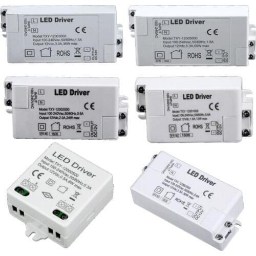 Led driver transformer 60w 36w 24w 12w 6w dc 12V output Power Adapter Power supply for led lamp