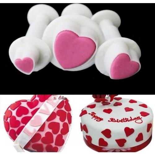 3pcs/set Heart Shape Cake Decorating Tools Baking Mold Cookies Cutters Cake Moulds Forms For Cookies Bakeware DIY Baking Tools