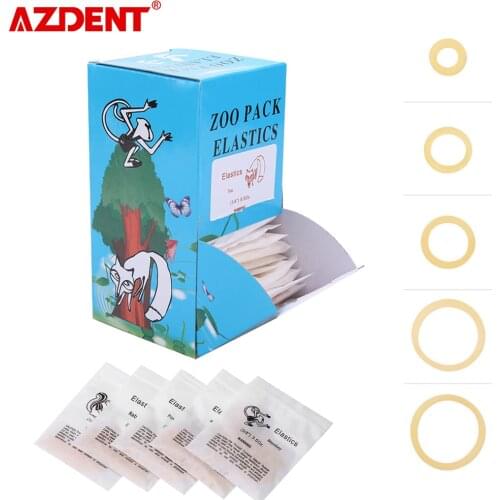 5000pcs per Box Dental Orthodontic Elastics Ties Zoo Pack Chain Rubber Bands 3.5OZ Ortho Elastics Braces Teeth Gap Ligature Ring