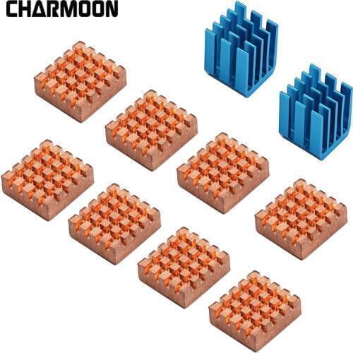 8pcs/Set Cooling Copper Heatsink for Raspberry Pi For VGA RAM Cooling Heatsinks Cooler Aluminium shim pad Thermal Heat Sinks