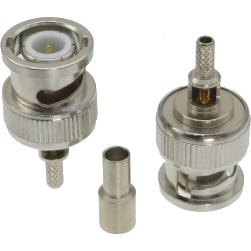BNC male plug window crimp RG174 LMR100 RG316 cable RF connector