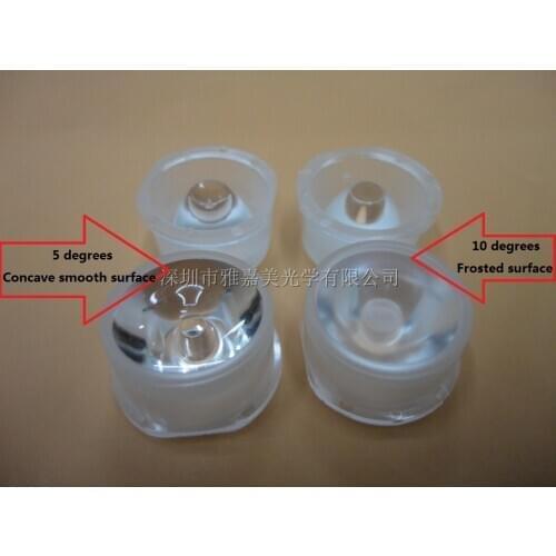 XP-E2 XP-G2 lens Diameter 22.3mm*20.3mm, 5 degrees Concave smooth surface and 10 degrees Frosted surface, CREE XPG XPE LED lens