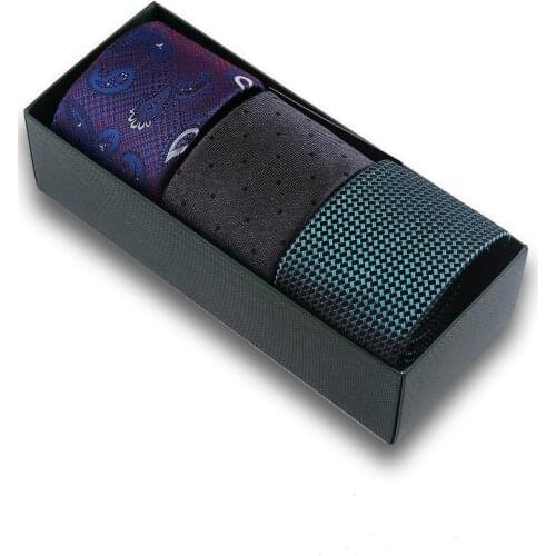 Mens Navy Blue Smoked Green Tie Gift Set 3 Pieces Set Gift For MenWedding Accessories Tie Set Tie For Suit Neckties