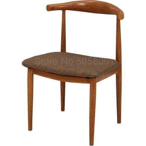 Imitation wood wrought iron horn chair backrest chair simple milk tea dessert shop restaurant coffee chair pieces from sale