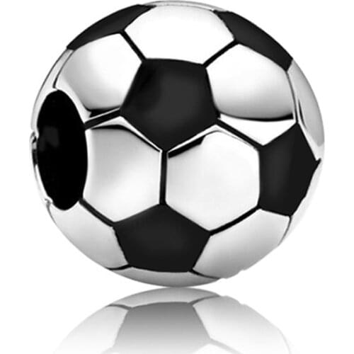 Fine Pendant Soccer Beads Fit Original Pandora Charms Silver Color Bracelet DIY Women Men Jewelry