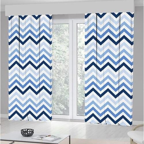 Kozzy Home RFE426 Satin Printed Single Wing Backdrop Curtain-Blue 135x270 cm