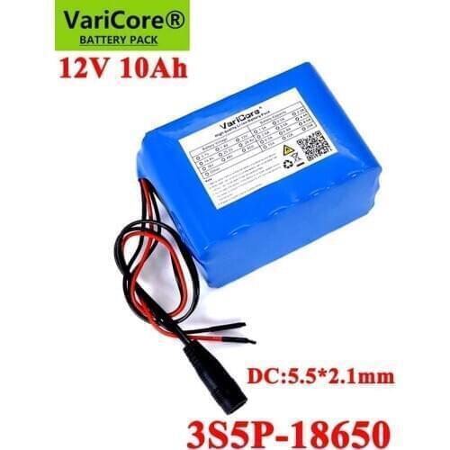12V 10Ah 18650 li-lon battery pack 10000mAh with PCB Circuit protection for Monitor emergency lights Uninterrupted power