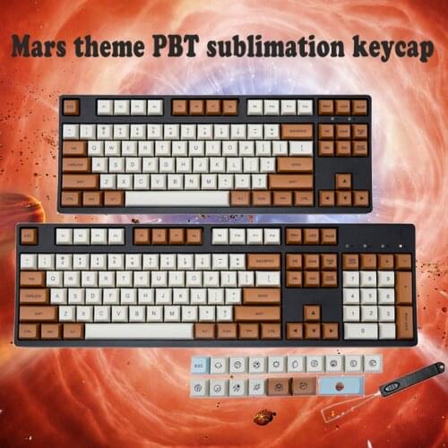104-key Mars Theme Keycap PBT Sublimation Process Keycap XDA Height KT1 Cherry MX Switch Mechanical Keyboard Keycap IKBC 61/87