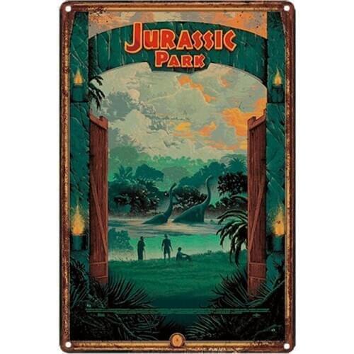 Jurassic Park Dinosaurs Metal Signs Wall Poster Plaque Mural Painting Antique Vintage Tin Sign Park Bar Pub Decor Metal Poster