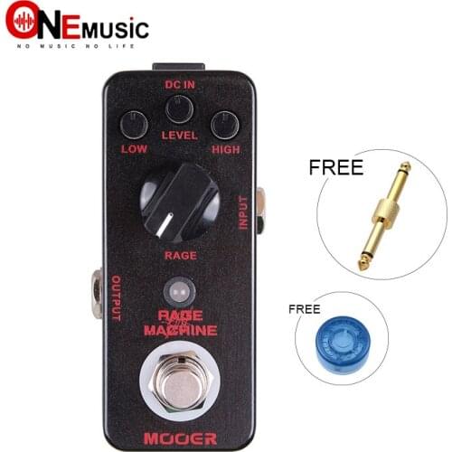 MOOER Micro Rage Machine Metal Distortion Tones Effect Guitar Pedal True Bypass design with gold pedal Connector