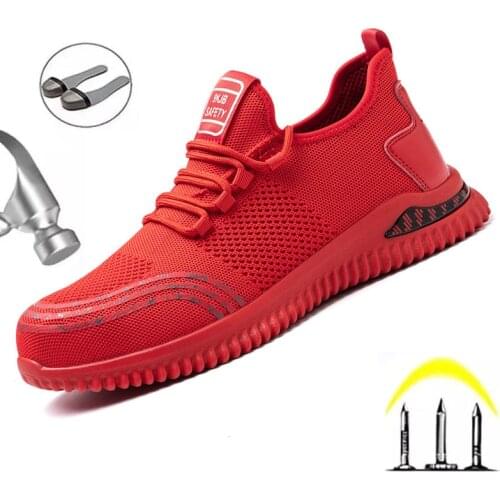 2021 NEW Shoes Men Safety Work Shoes with Steel Toe Cap Puncture-Proof Boots Lightweight Breathable Sneakers Dropshipping