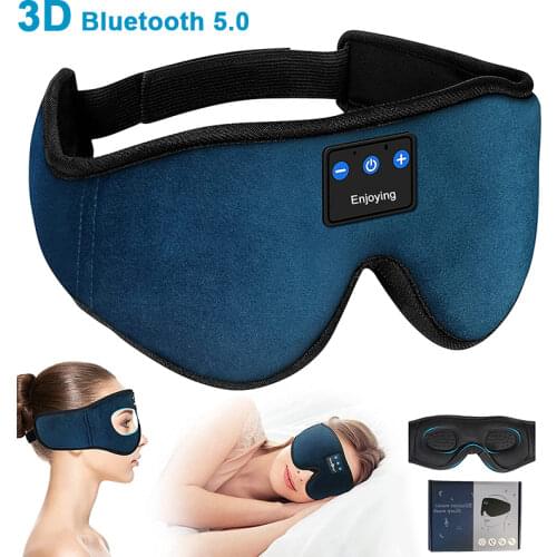 Sleep Headphones 3D Bluetooth 5.0 Headband Wireless Sleep Artifact Breathable Music Eye Mask Earbuds for Side Sleeper,Air Travel