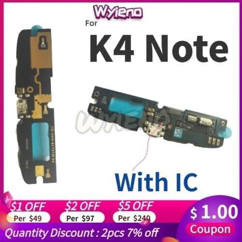 Wyieno For Lenovo K4 Note K4note USB Dock Charging Port Charger Plug Flex Cable Microphone MIC Vibrator Motor Board +Track
