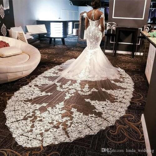 New Arrival Luxury Wedding Dresses African Mermaid Long Sleeves Beaded Lace Bridal Gowns Vestido De noiva