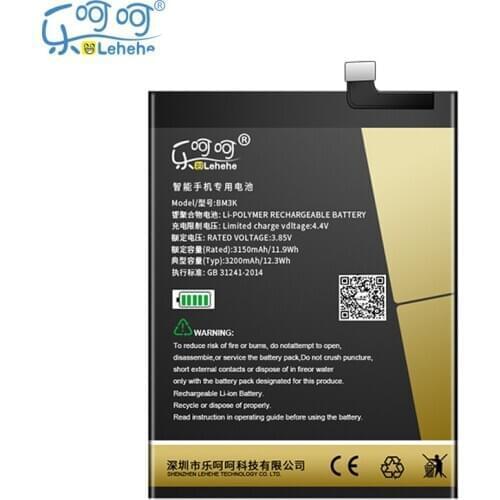 Original LEHEHE BM3K Battery for Xiaomi Mi Mix 3 Mix3 3200mAh Smartphone Battery Replacement with Tools Gifts