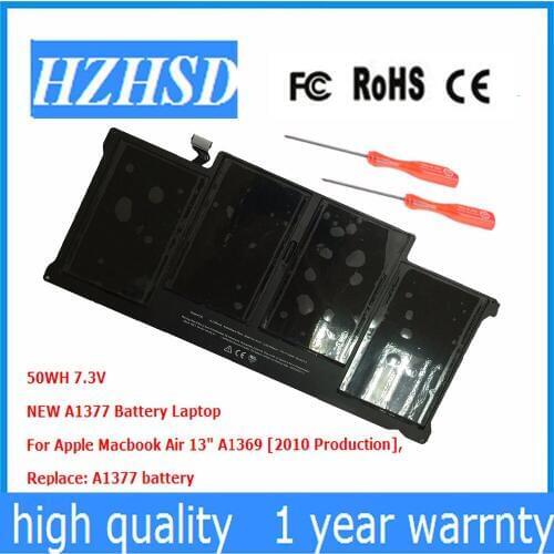 7.3V 50Wh Original New Laptop Battery For Apple Macbook Air 13" A1369 A1377 Late 2010 MC503 MC504