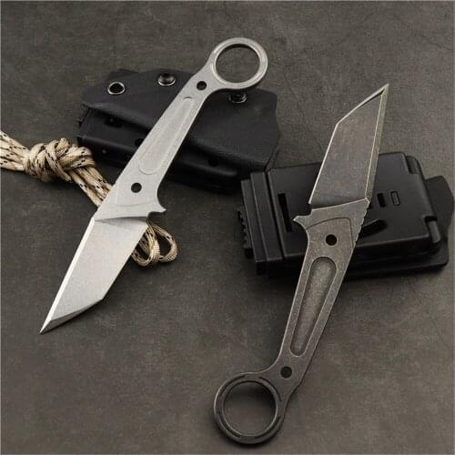 Outdoor camping survival hunting DC53 fixed blade with K sheath high hardness sharp tactical small straight knife EDC tool