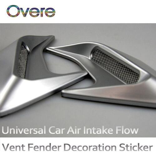 Overe 1PC Car Hood Side Vents Stickers Shark Gills Styling For Kia Rio Ceed Cerato Sorento Mazda CX-7 6 Mini Cooper R56 F56