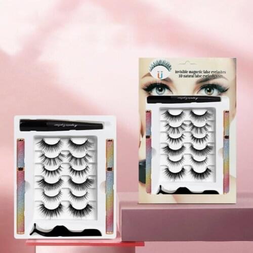 Pestañas 3D Lashes Extension Magnetik Eye Liner Magnetique Delineador Pince Faux Cils Magnetic Eyelashes And Eyeliner Set Box