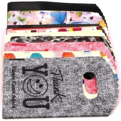 500pcs Thank You 9x15cm Plastic Gift Bag Cloth Storage Shopping Bag with Handle Party Wedding Plastic Candy Cake Wrapping Bags