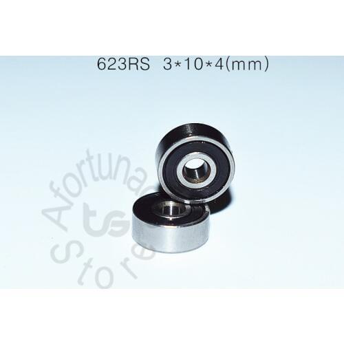 623RS 3*10*4(mm) 10pieces bearing ABEC-5 Chrome steel bearings 10pcs rubber Sealed Miniature Mini Bearing free shipping