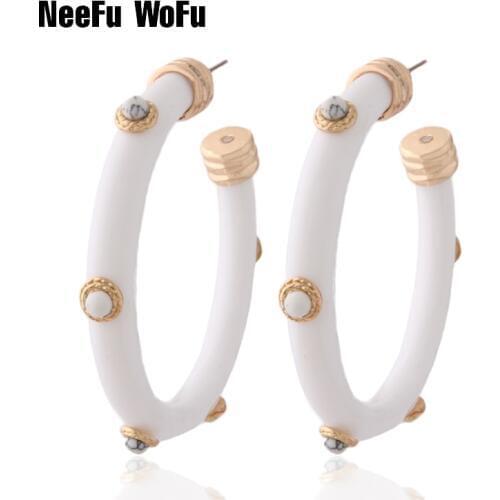 NeeFu WoFu resin Earring for Woman Bohemia fashion brand Earring Korea ring Ear Ring Large Brinco Oorbellen Earrings