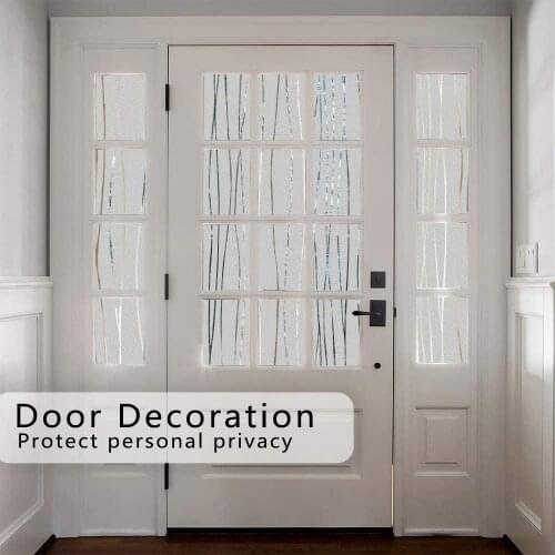 Stripe Window Film Matte Frosted Privacy Glass Decorative Door Sticker Self Adhesive Film Window Static Cling Decal for Home