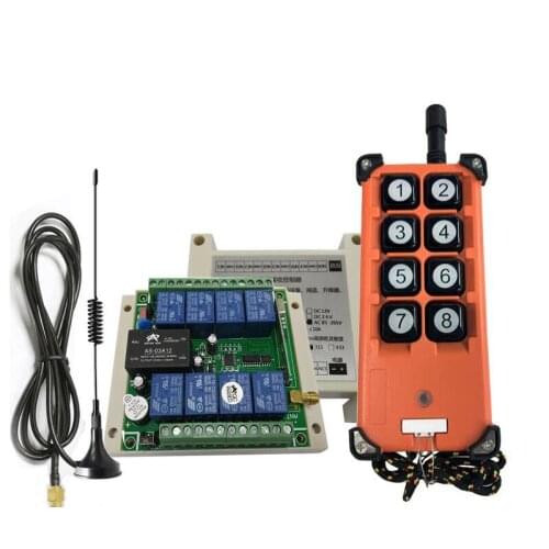 Industrial 3000m Universal AC110V 220V 8 way RF Wireless Remote light Control switch Receiver Transmitter 433mhz
