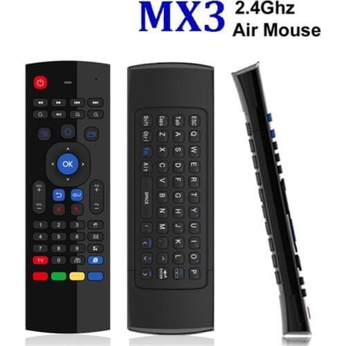 T3M 2.4G Air Mouse Wireless Keyboard Russian 44 IR Learning Mic Voice Search For Smart TV Box PK MX3 t3 Remote Control