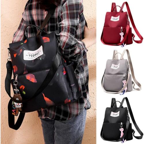 Fashion Women Leather Backpack Cute Cat Anti-theft Travel Waterproof Oxford Cloth Backpack Rucksack Shoulder Bags