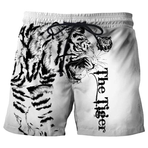 Night Tiger 3D Printed Shorts 2021 Summer Beach Shorts For Men Bungee Cord Pants Culture Casual Fashion Streetwear Dropshipping