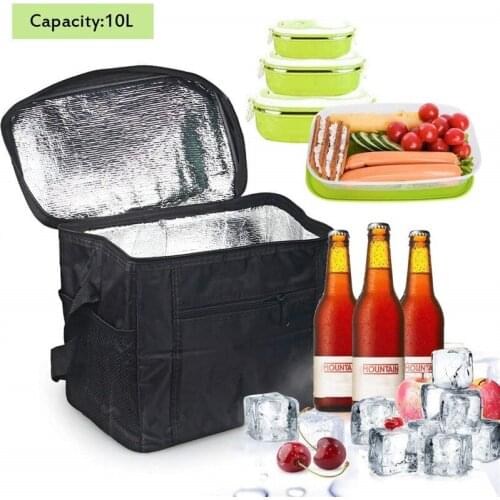 10L Food Picnic Cool Bag Foldable Lunch Box Delivery Cooler Bag Waterproof Large Capacity Insulated Bag Thermal Portable Cooler