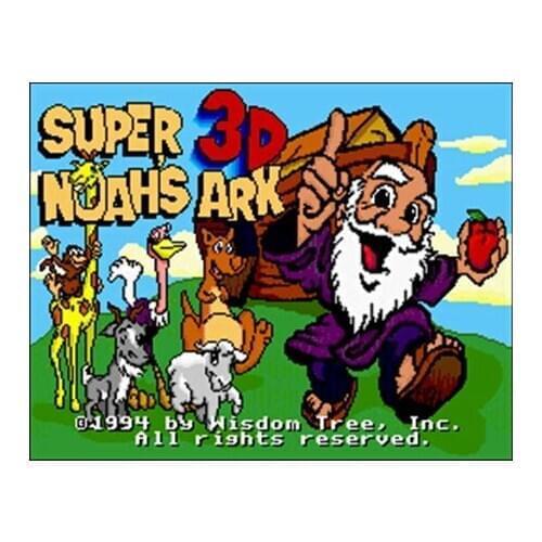 Super Noahs Ark 3D 16 bit Big Gray Game Card For NTSC Game Player Drop Shipping