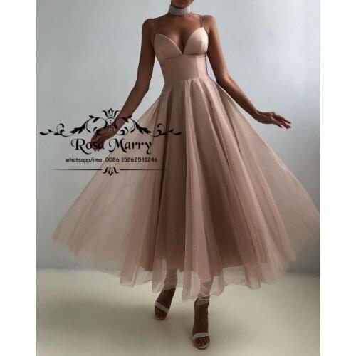 Nude Pink Short Prom Dresses 2021 A Line Plus Size Tea Length Simple Cheap Graduation Teens Formal Celebrity Evening Party Gowns