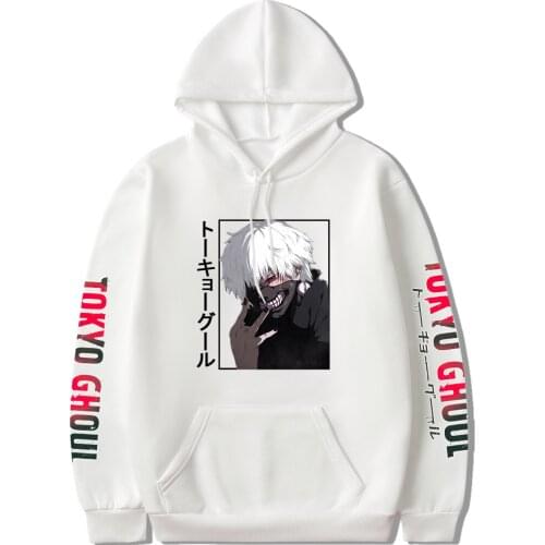 Japanese Hot Ghoul Anime Hoodie Tokyo Kaneki Ken Graphic 2021 Winter Men And Women Fashion Kawaii Unisex Hoodie Fall Black Tops